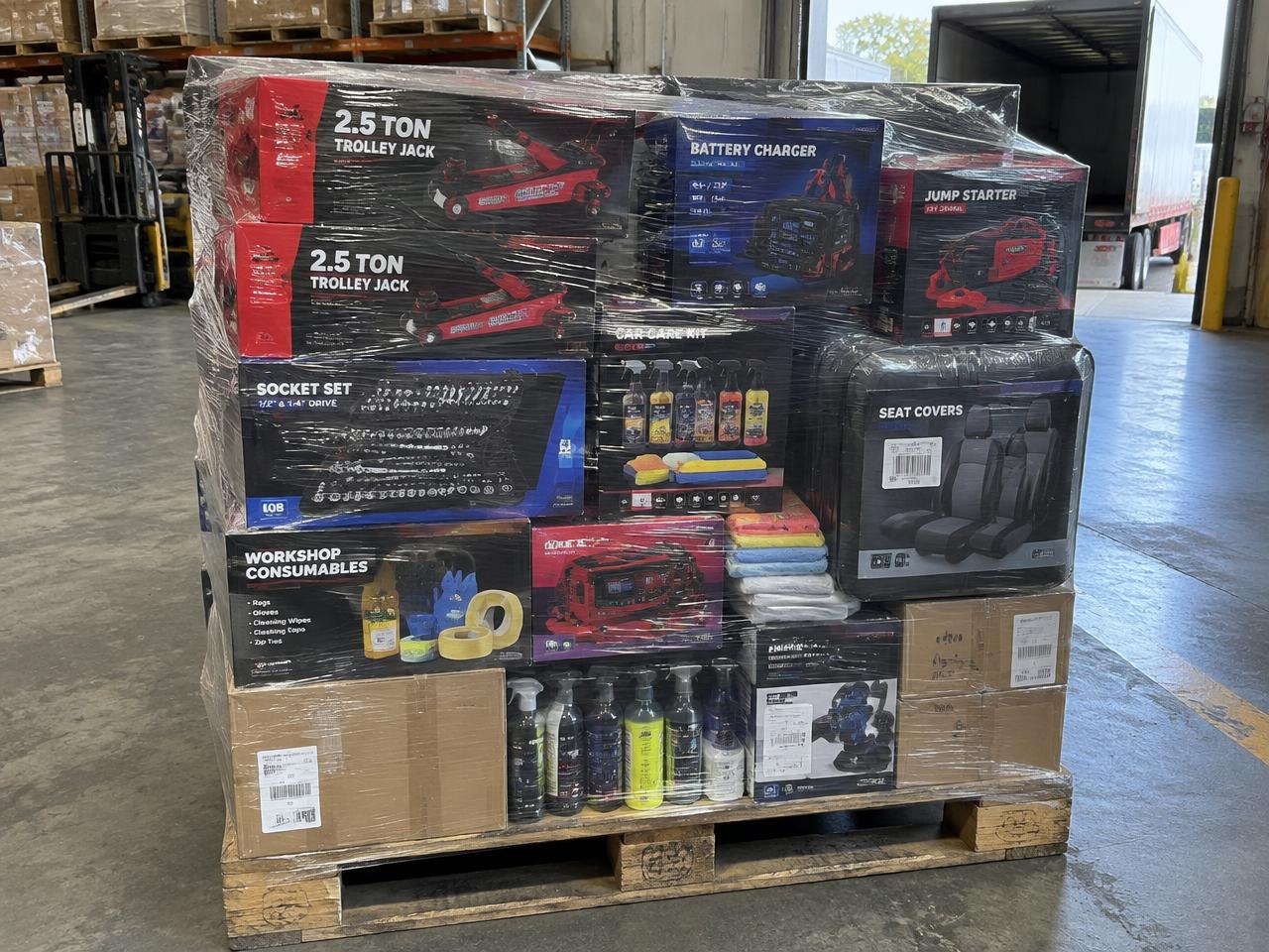 Automotive Workshop Pallet — Jacks, Chargers & Car Care, new overstock wholesale automotive stock pallet BR-AUTO-0403 in Melbourne