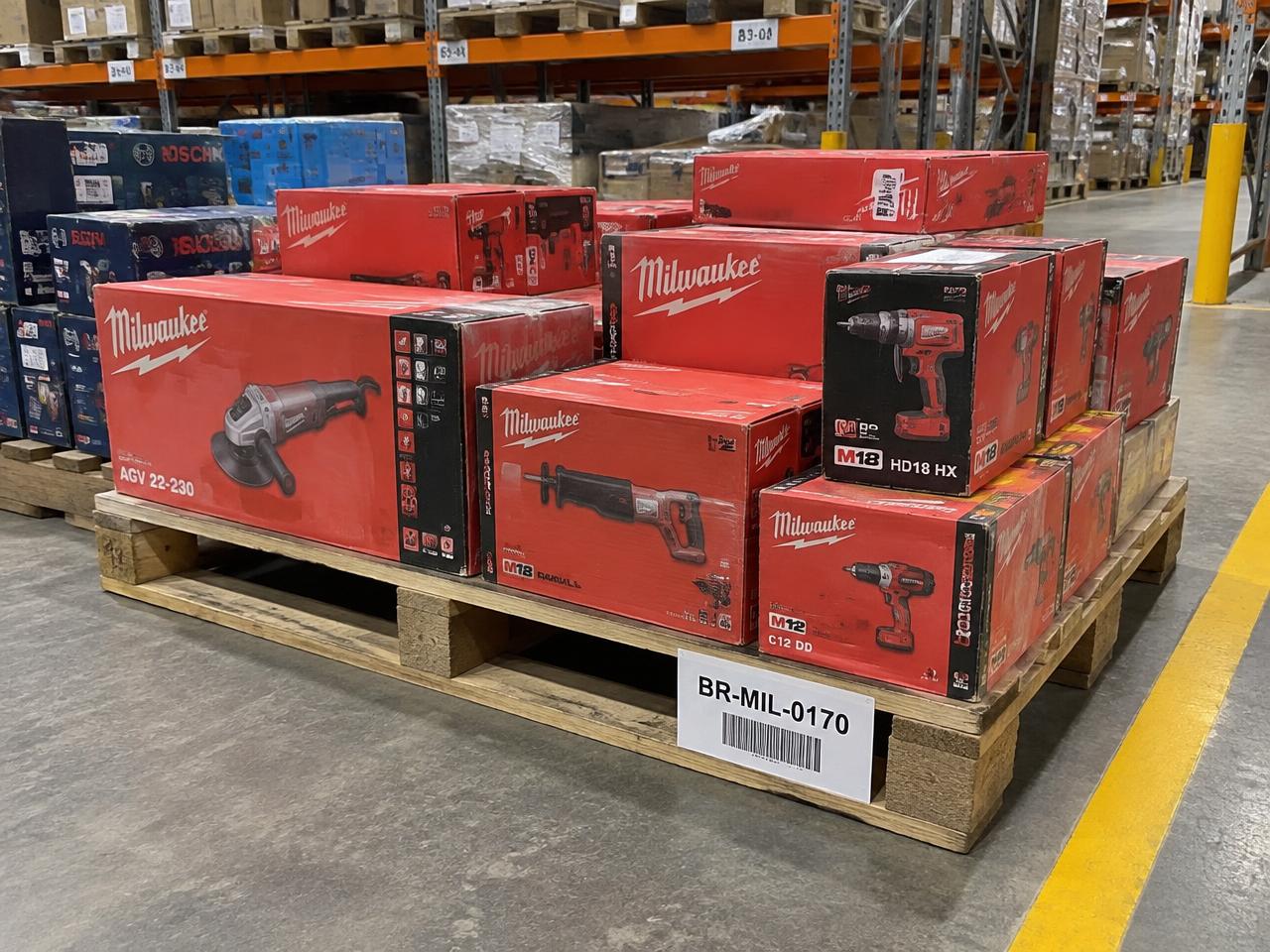 Milwaukee Clearance Pallet — Superseded Model Run-Out, new overstock wholesale professional tools pallet BR-MIL-0170 in Melbourne