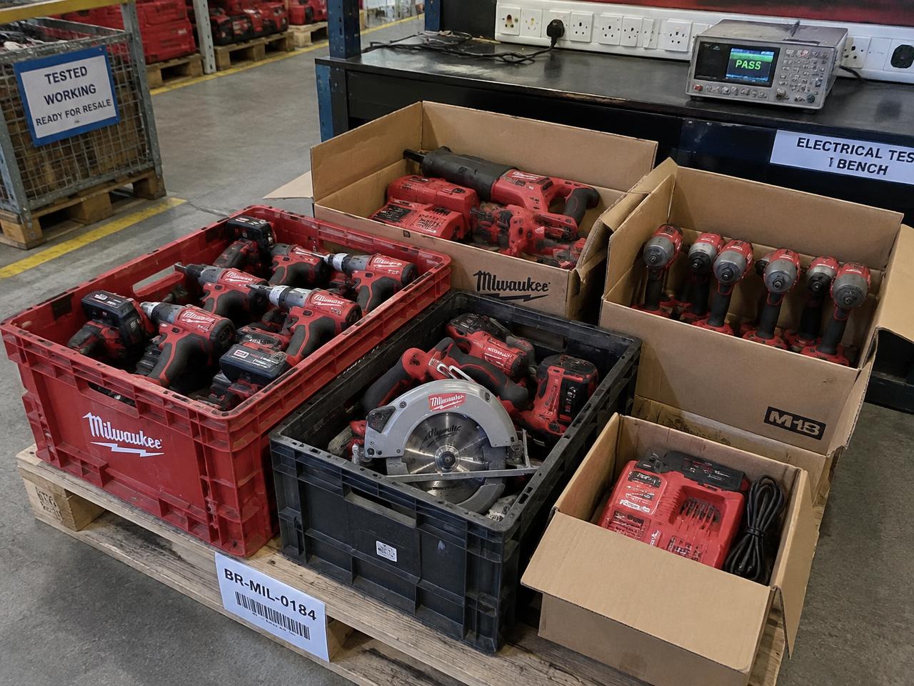 Milwaukee New Overstock Pallet — Unused Wholesale Stock, new overstock wholesale professional tools pallet BR-MIL-0184 in Melbourne