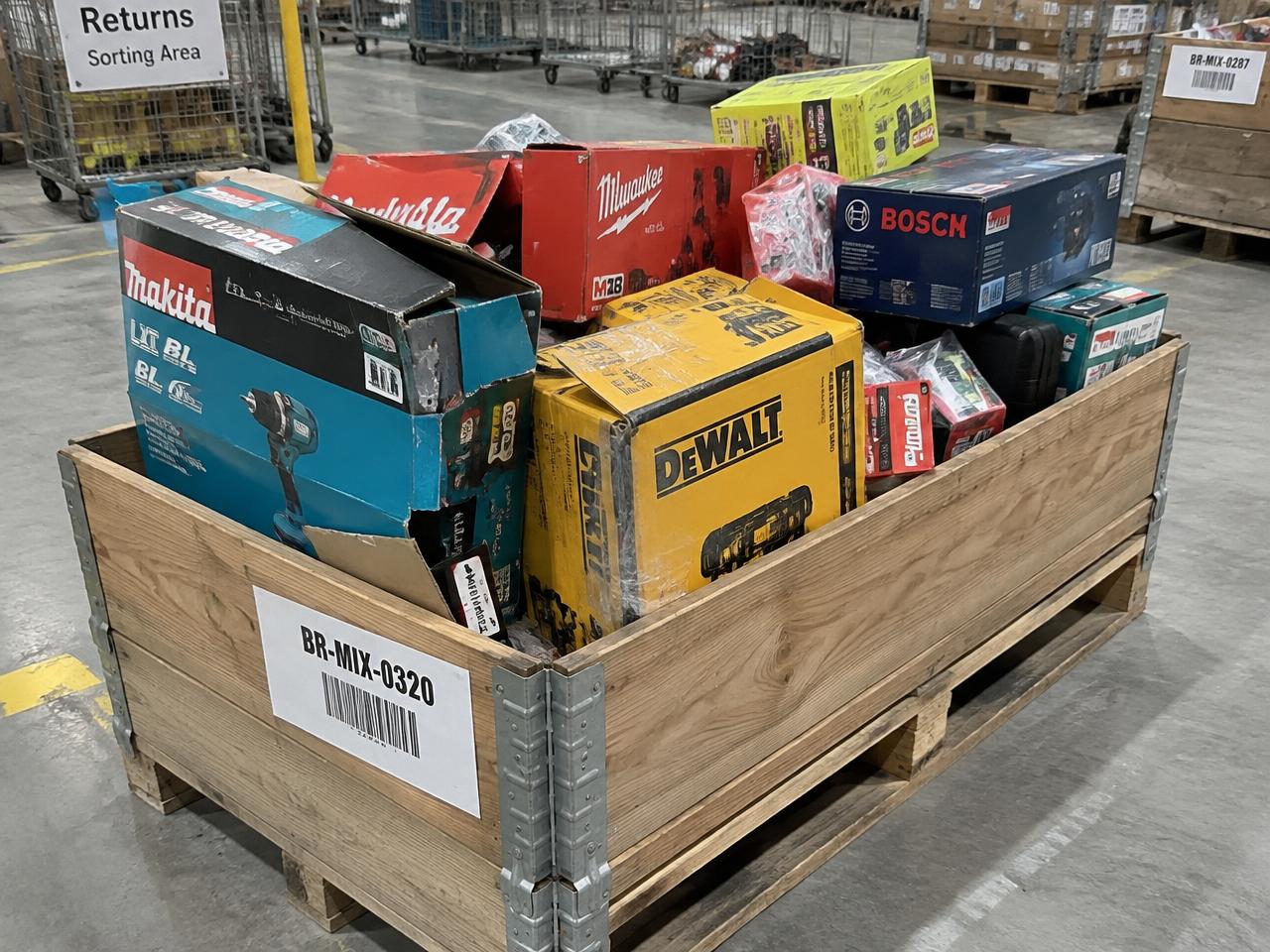 Mixed New Overstock Pallet — Unused Wholesale Stock, new overstock wholesale professional tools pallet BR-MIX-0320 in Melbourne