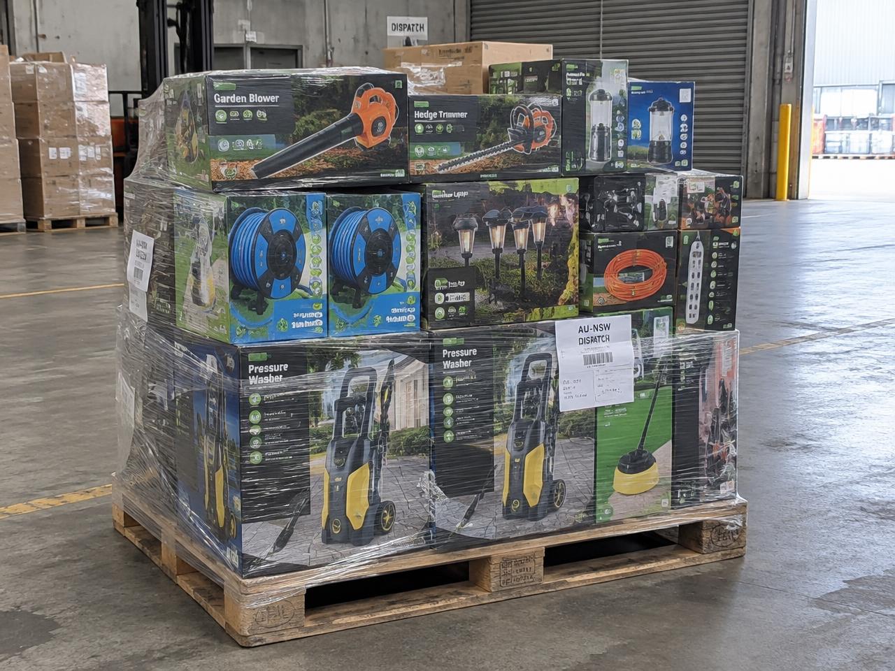 Outdoor Equipment Clearance Pallet — Garden & Pressure Cleaning, new overstock wholesale outdoor equipment pallet BR-OUT-0402 in Melbourne